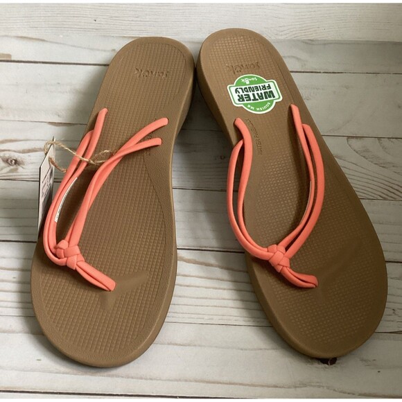 Sanuk Women's Cosmic Sands Thong Sandals Fusion Coral Color Women’s Size 11 - Picture 1 of 9